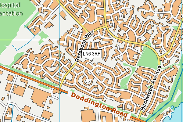 LN6 3RF map - OS VectorMap District (Ordnance Survey)