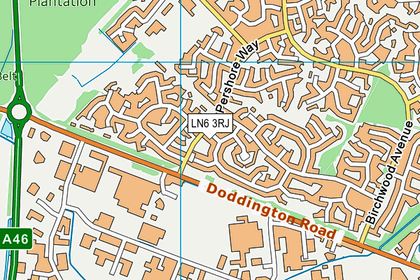 LN6 3RJ map - OS VectorMap District (Ordnance Survey)