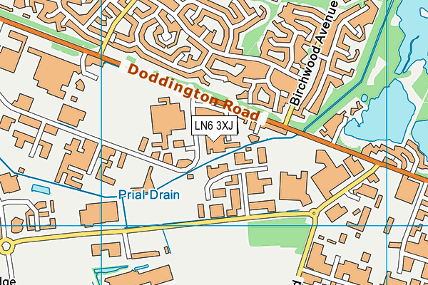 LN6 3XJ map - OS VectorMap District (Ordnance Survey)