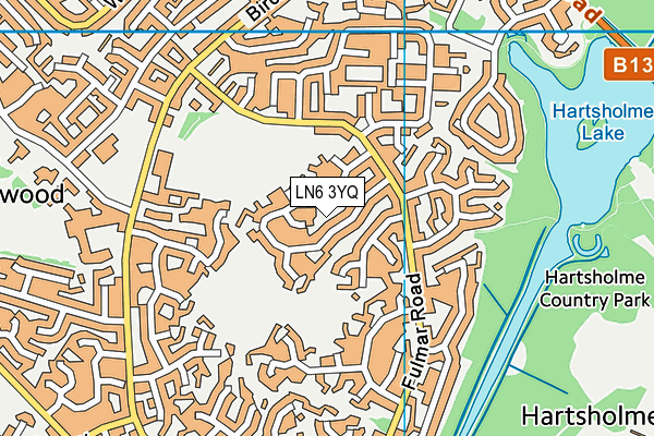 LN6 3YQ map - OS VectorMap District (Ordnance Survey)