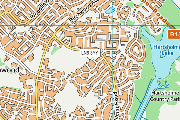 LN6 3YY map - OS VectorMap District (Ordnance Survey)