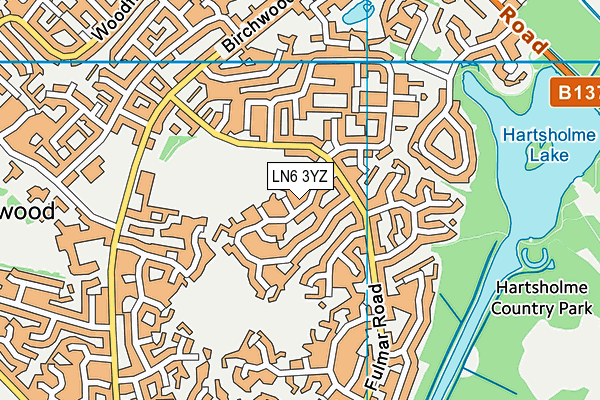 LN6 3YZ map - OS VectorMap District (Ordnance Survey)