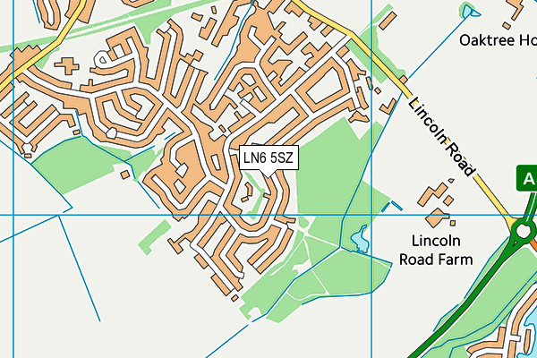 LN6 5SZ map - OS VectorMap District (Ordnance Survey)