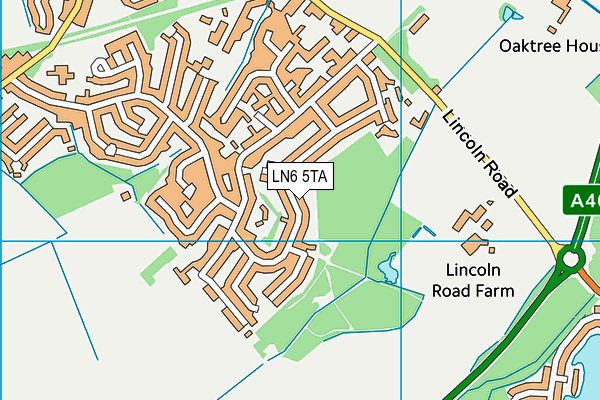 LN6 5TA map - OS VectorMap District (Ordnance Survey)
