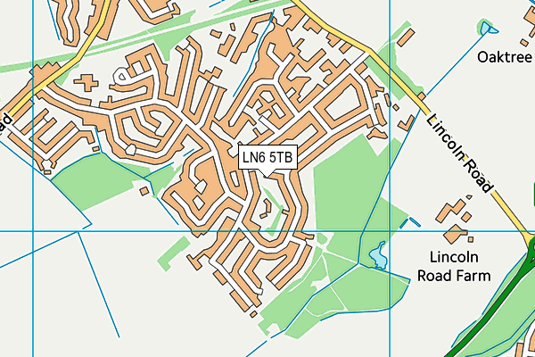 LN6 5TB map - OS VectorMap District (Ordnance Survey)