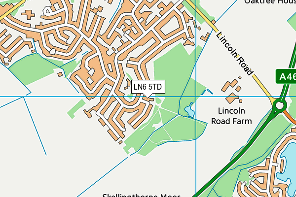 LN6 5TD map - OS VectorMap District (Ordnance Survey)