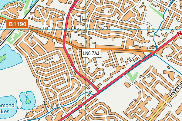 LN6 7AJ map - OS VectorMap District (Ordnance Survey)