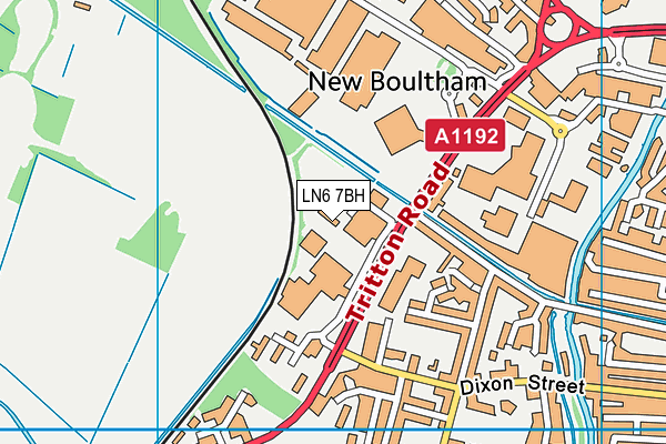 LN6 7BH map - OS VectorMap District (Ordnance Survey)