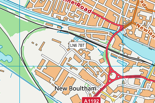 LN6 7BT map - OS VectorMap District (Ordnance Survey)