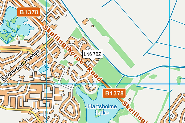 LN6 7BZ map - OS VectorMap District (Ordnance Survey)