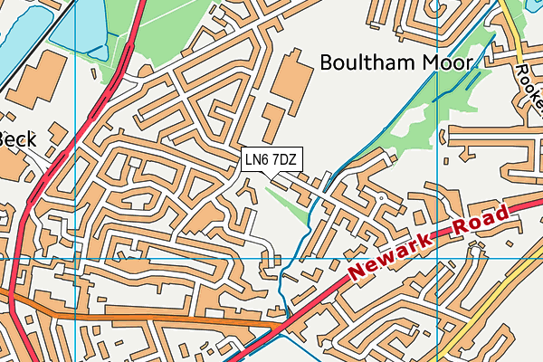 LN6 7DZ map - OS VectorMap District (Ordnance Survey)