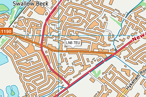 LN6 7EU map - OS VectorMap District (Ordnance Survey)