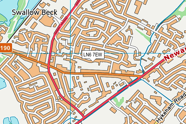 LN6 7EW map - OS VectorMap District (Ordnance Survey)