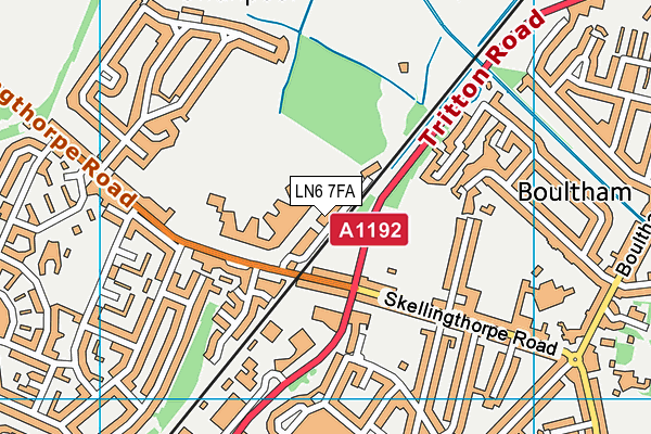 LN6 7FA map - OS VectorMap District (Ordnance Survey)