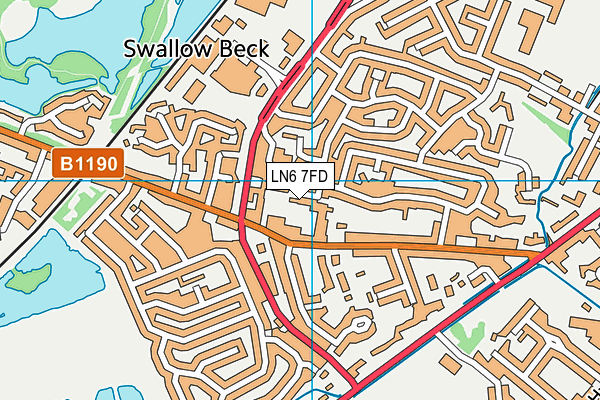 LN6 7FD map - OS VectorMap District (Ordnance Survey)