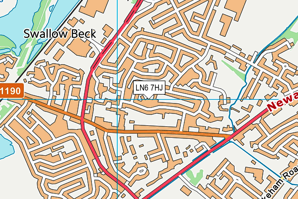 LN6 7HJ map - OS VectorMap District (Ordnance Survey)
