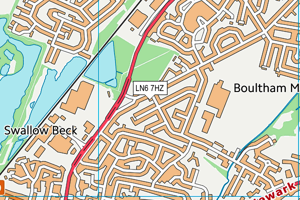 LN6 7HZ map - OS VectorMap District (Ordnance Survey)