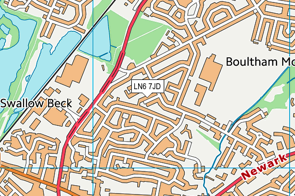 LN6 7JD map - OS VectorMap District (Ordnance Survey)