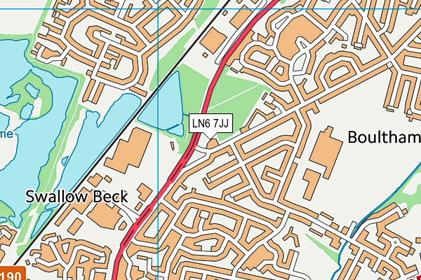 LN6 7JJ map - OS VectorMap District (Ordnance Survey)