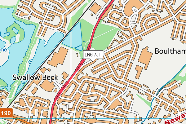 LN6 7JT map - OS VectorMap District (Ordnance Survey)
