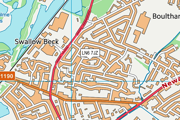 LN6 7JZ map - OS VectorMap District (Ordnance Survey)