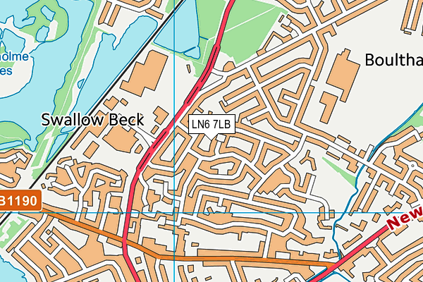 LN6 7LB map - OS VectorMap District (Ordnance Survey)