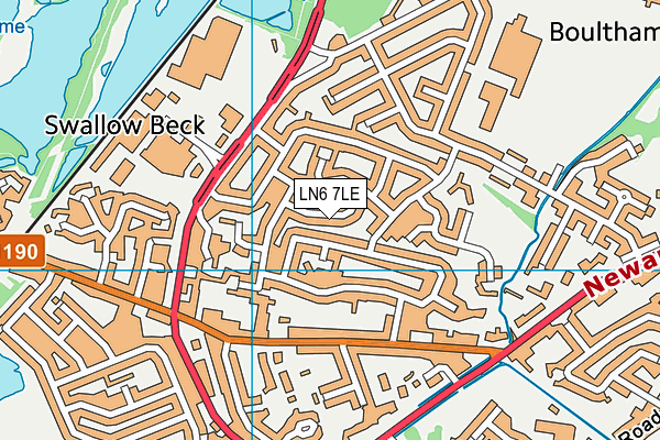 LN6 7LE map - OS VectorMap District (Ordnance Survey)