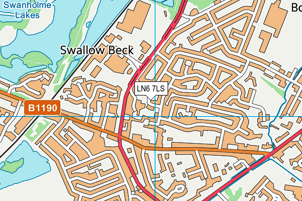 LN6 7LS map - OS VectorMap District (Ordnance Survey)