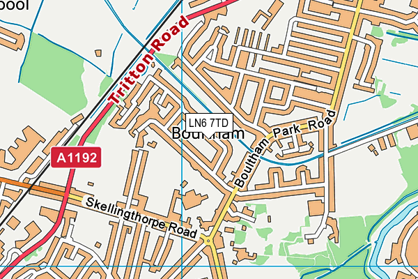 LN6 7TD map - OS VectorMap District (Ordnance Survey)