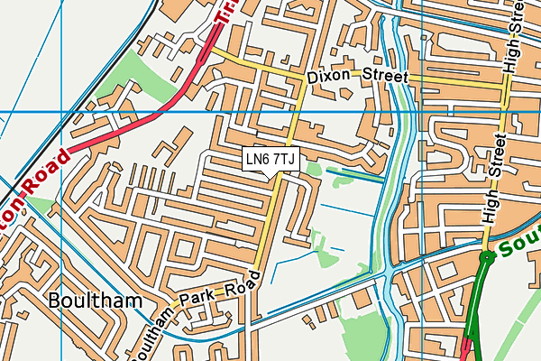 LN6 7TJ map - OS VectorMap District (Ordnance Survey)