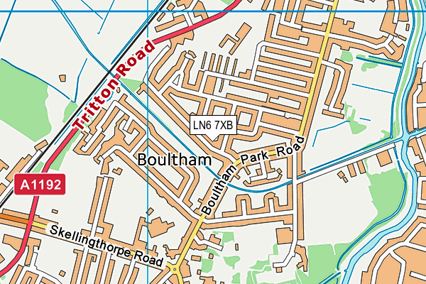 LN6 7XB map - OS VectorMap District (Ordnance Survey)