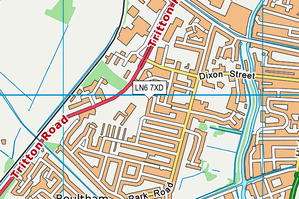 LN6 7XD map - OS VectorMap District (Ordnance Survey)