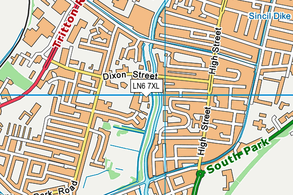 LN6 7XL map - OS VectorMap District (Ordnance Survey)