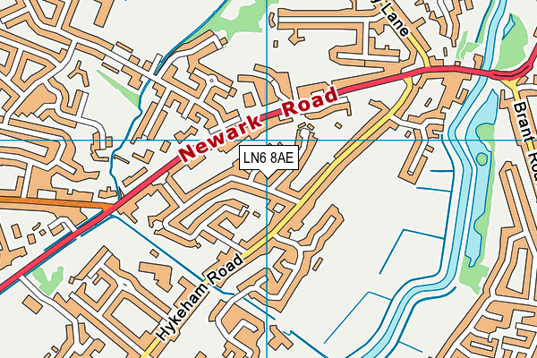 LN6 8AE map - OS VectorMap District (Ordnance Survey)