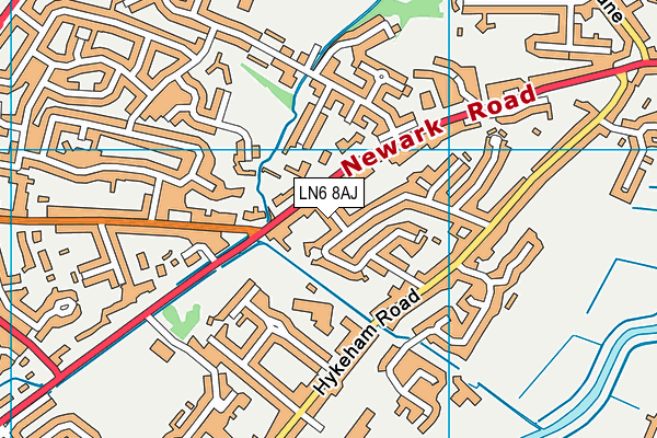 LN6 8AJ map - OS VectorMap District (Ordnance Survey)