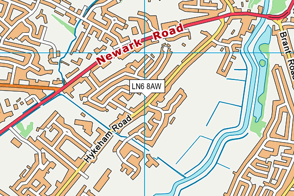 LN6 8AW map - OS VectorMap District (Ordnance Survey)