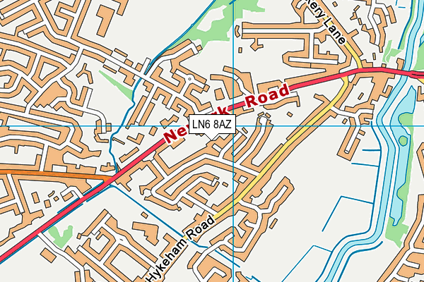 LN6 8AZ map - OS VectorMap District (Ordnance Survey)