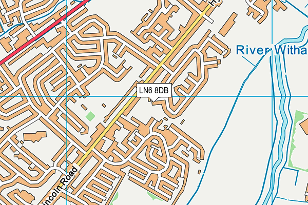 LN6 8DB map - OS VectorMap District (Ordnance Survey)