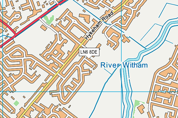LN6 8DE map - OS VectorMap District (Ordnance Survey)