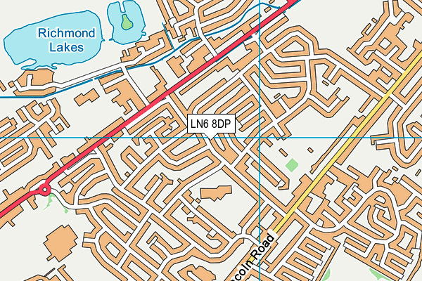 LN6 8DP map - OS VectorMap District (Ordnance Survey)