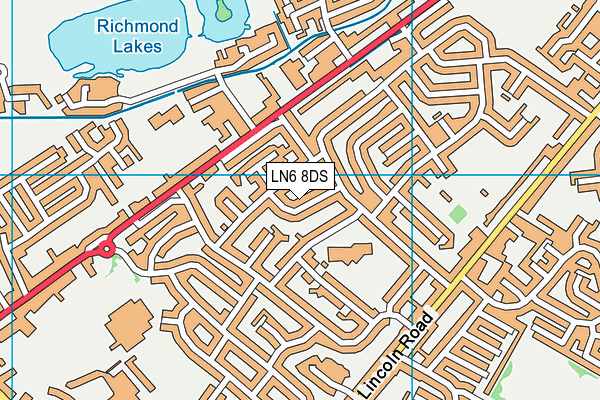 LN6 8DS map - OS VectorMap District (Ordnance Survey)