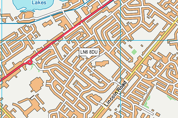 Fosse Way Academy map (LN6 8DU) - OS VectorMap District (Ordnance Survey)
