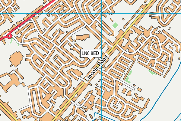 LN6 8ED map - OS VectorMap District (Ordnance Survey)