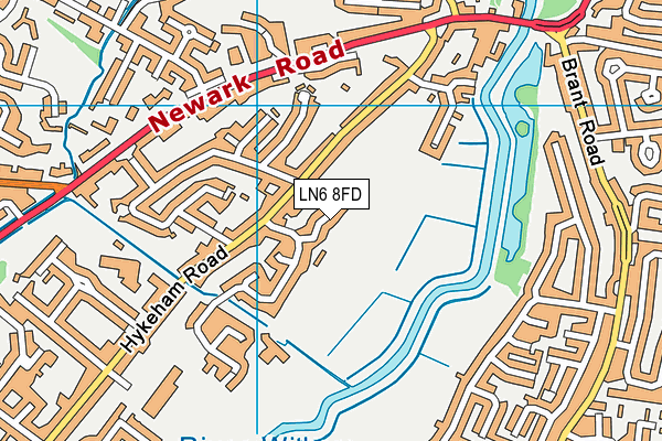 LN6 8FD map - OS VectorMap District (Ordnance Survey)