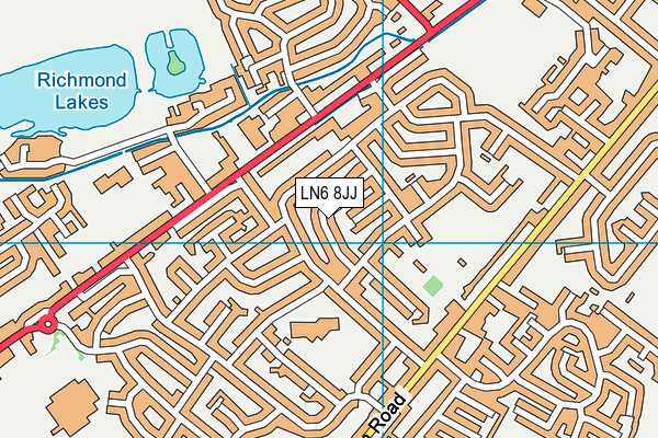 LN6 8JJ map - OS VectorMap District (Ordnance Survey)