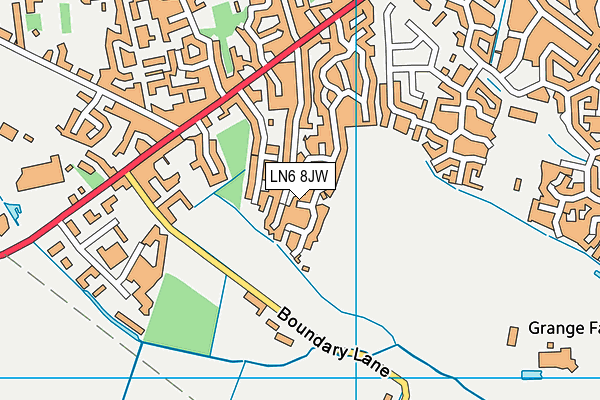 LN6 8JW map - OS VectorMap District (Ordnance Survey)