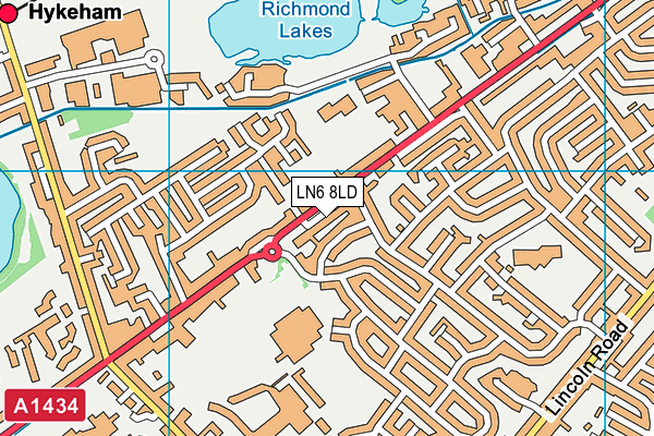 LN6 8LD map - OS VectorMap District (Ordnance Survey)
