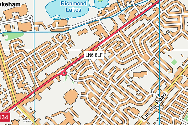 LN6 8LF map - OS VectorMap District (Ordnance Survey)