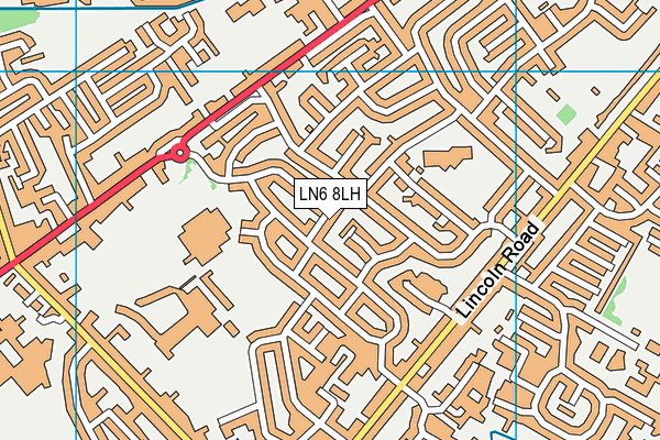 LN6 8LH map - OS VectorMap District (Ordnance Survey)