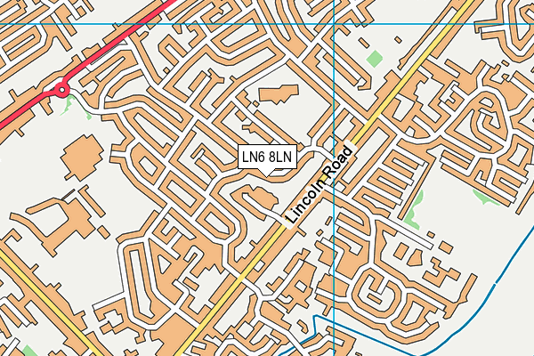 LN6 8LN map - OS VectorMap District (Ordnance Survey)